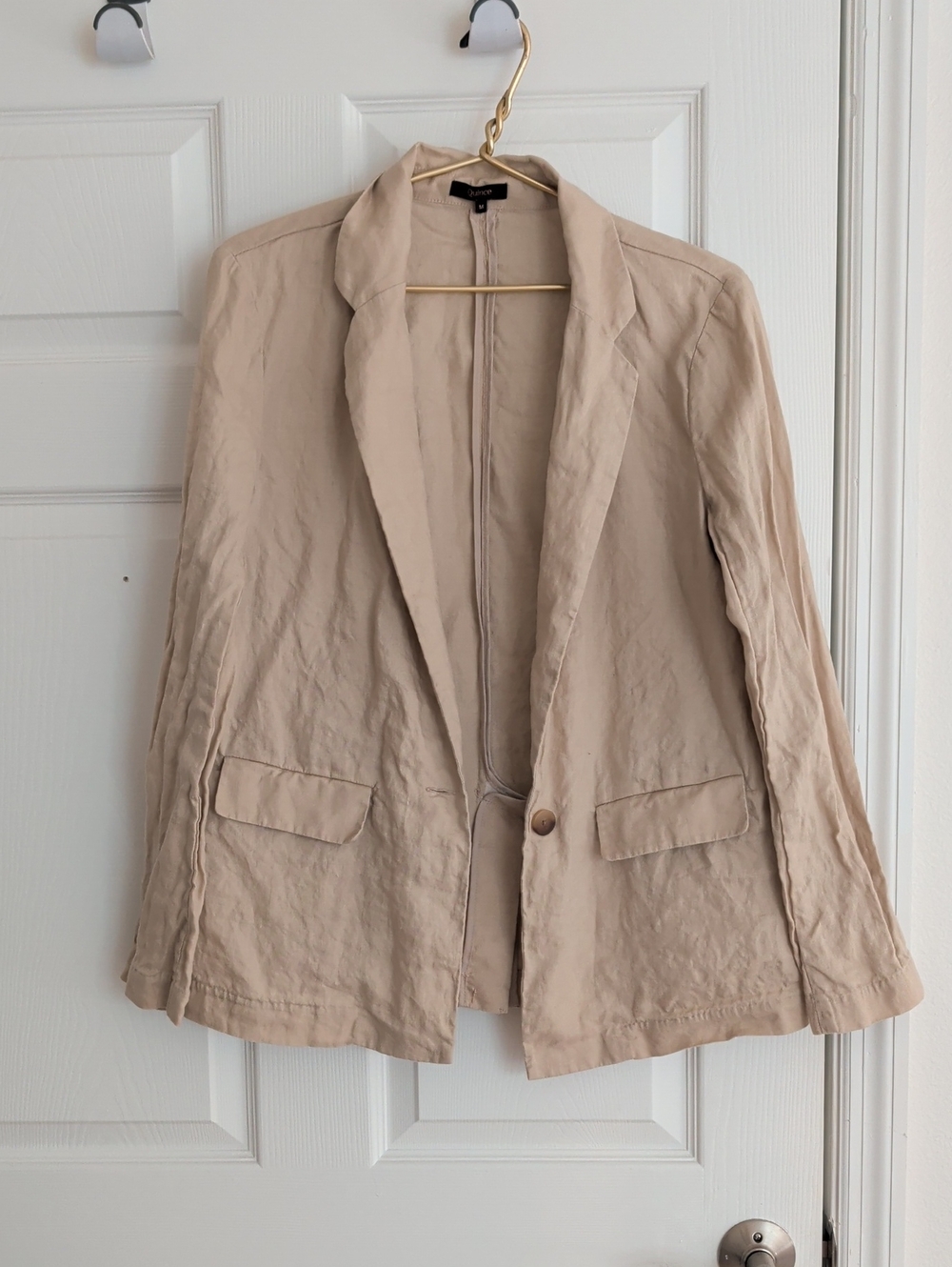 Quince Beige Lightweight Women's Blazer